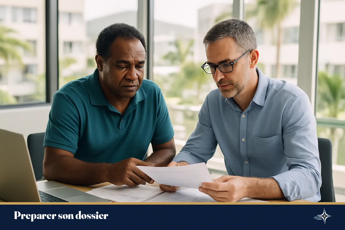 Un dirigeant prepare son dossier avec son expert-comptable a Noumea