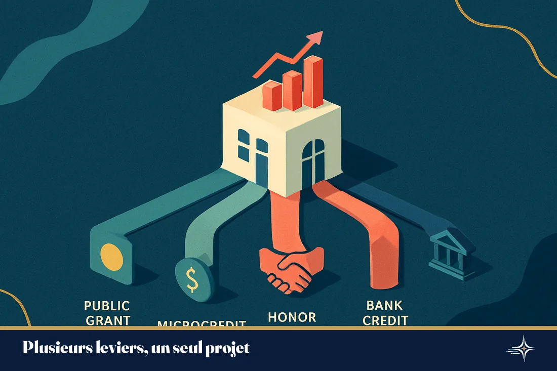 Plusieurs sources de financement convergeant vers un meme projet