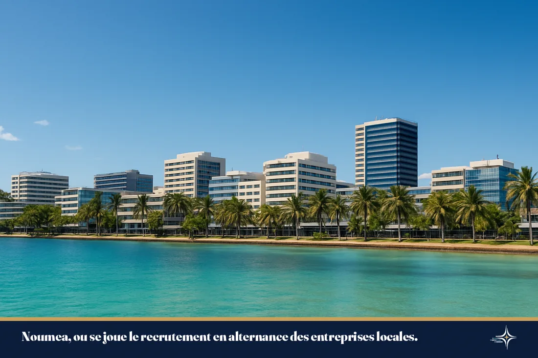 Vue de la baie et du quartier d'affaires de Noumea en Nouvelle-Caledonie