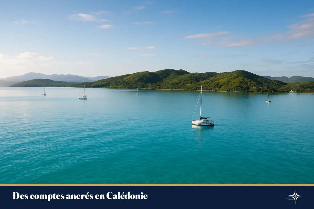Le lagon turquoise de la baie de Nouméa sous une lumière douce du matin