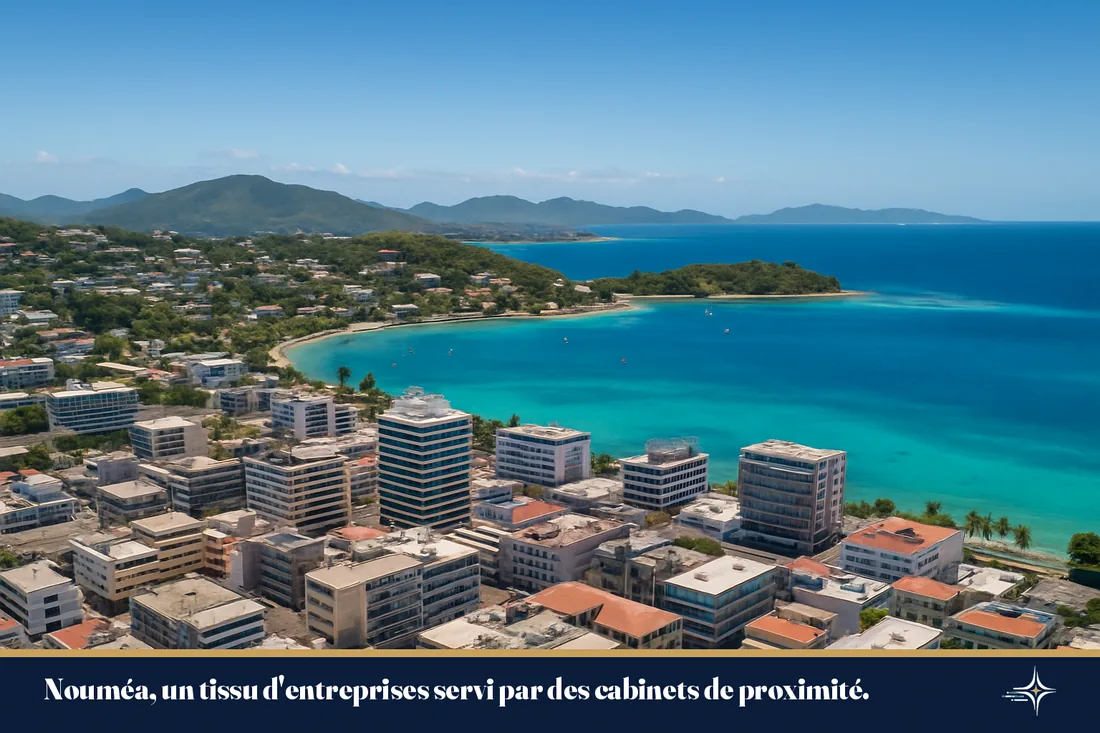 Vue aérienne de Nouméa et de son lagon
