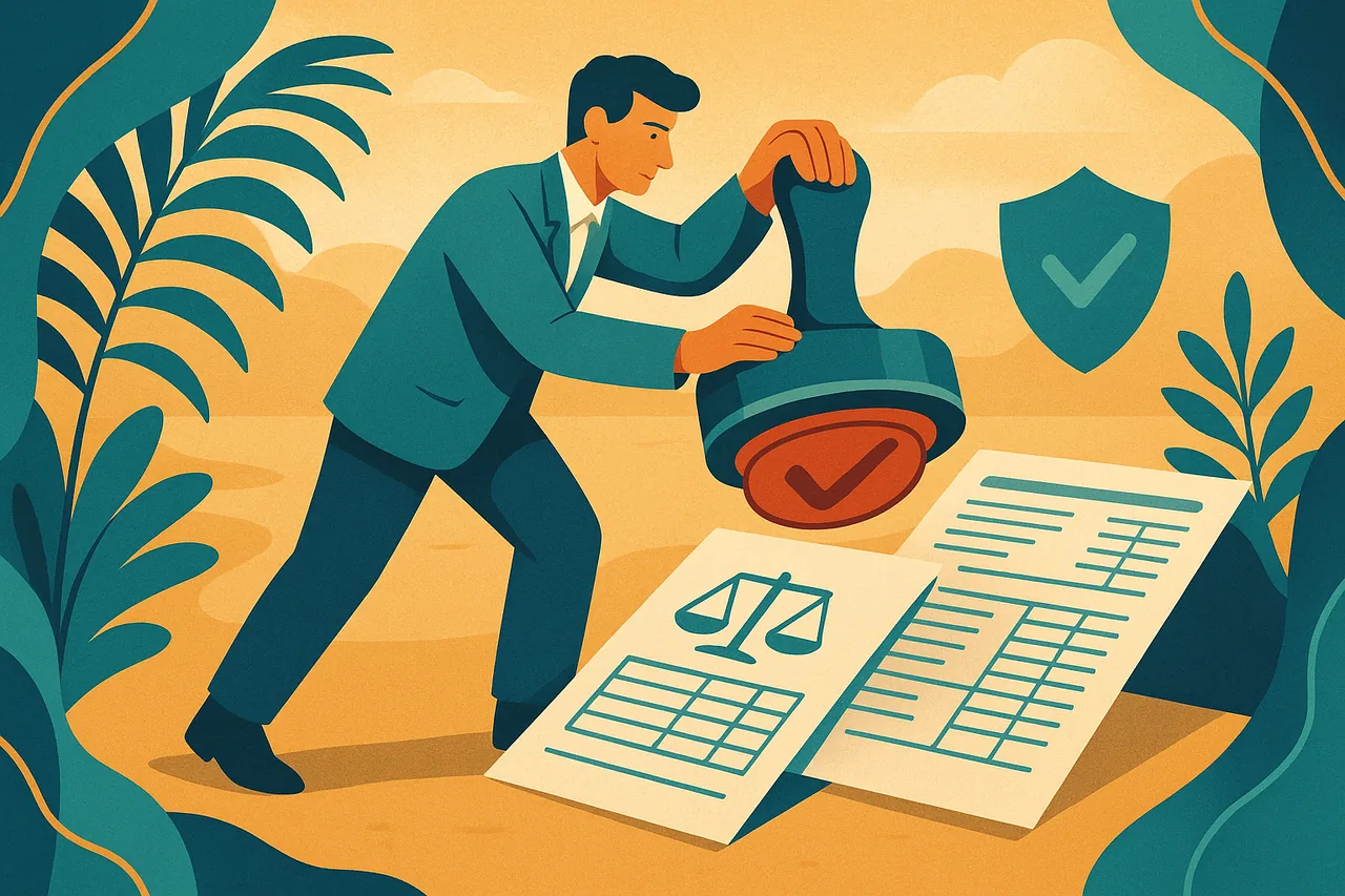 Illustration d'un commissaire aux comptes certifiant les comptes d'une société