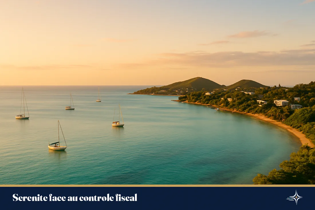 Le lagon de Nouméa au coucher du soleil, eaux turquoise et horizon calme