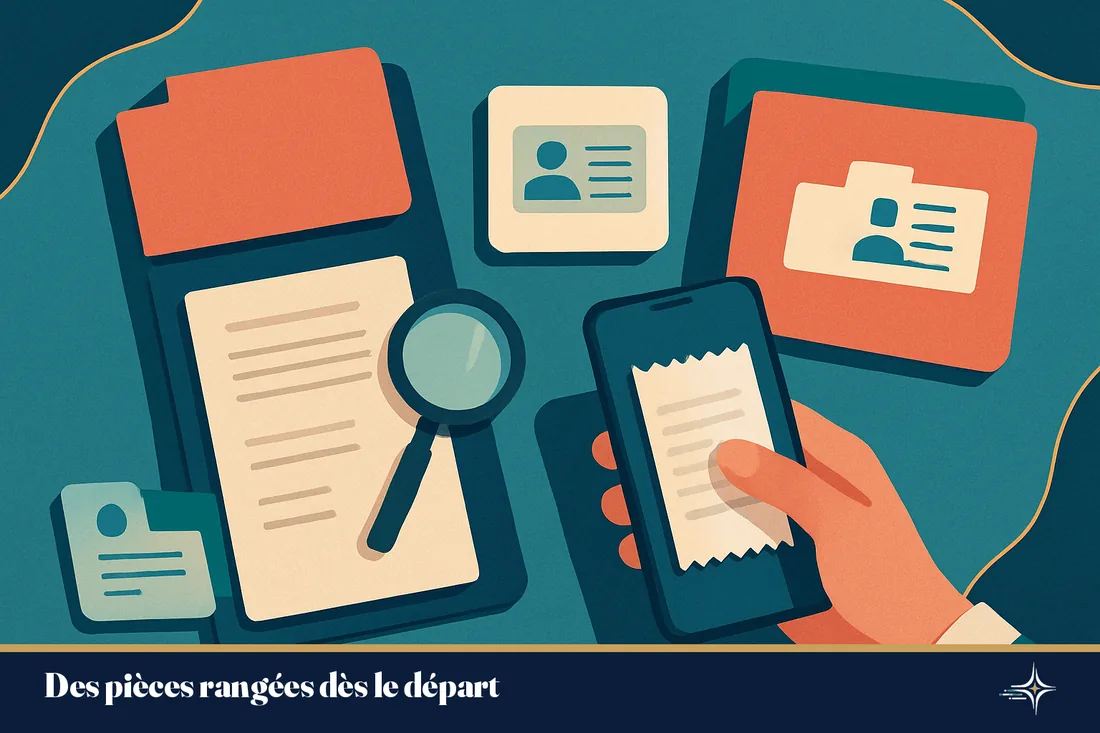 Illustration de l'organisation des pièces et documents à la création