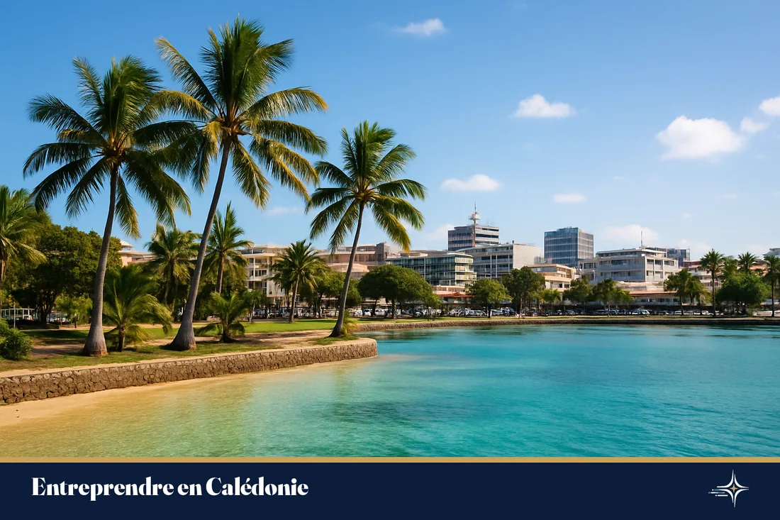 Vue du front de mer et du lagon de Nouméa