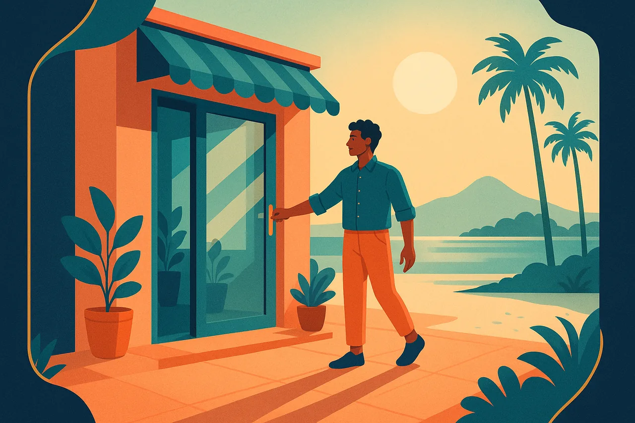 Illustration d'un créateur ouvrant son entreprise à Nouméa