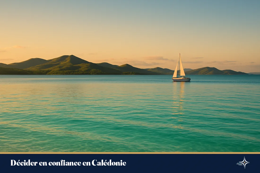 Lagon de Nouméa au coucher du soleil