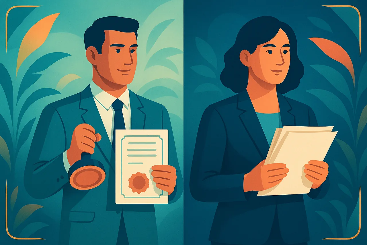 Illustration opposant un expert-comptable inscrit et un simple prestataire de saisie