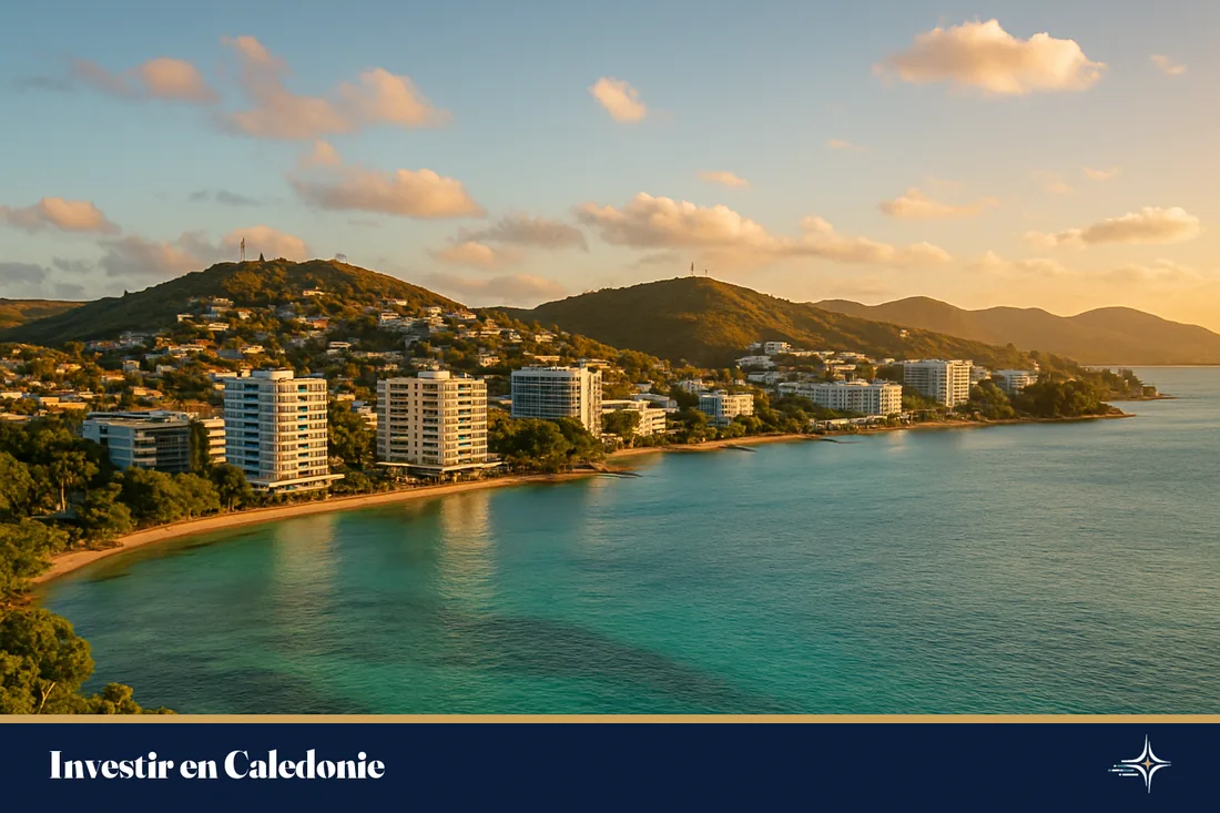 Le lagon de Nouméa au coucher du soleil, cadre des investissements calédoniens