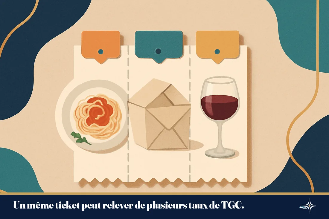 Un ticket de restaurant réparti entre plusieurs taux de taxe