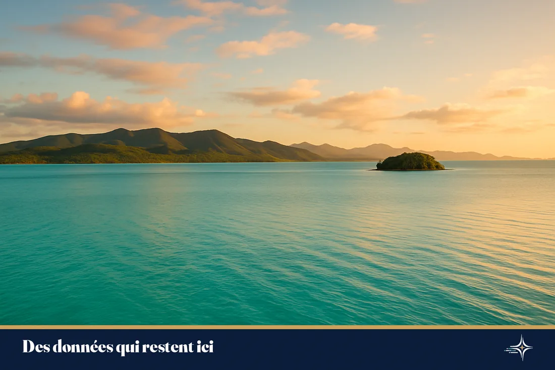 Lagon de Nouméa à la lumière dorée