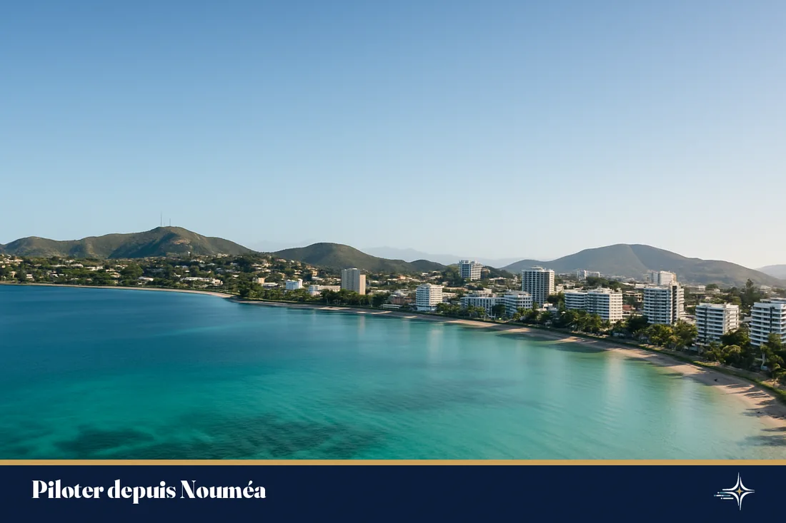 Le lagon et la baie de Nouméa vus au petit matin