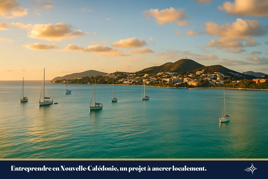 La baie de Nouméa à la lumière dorée