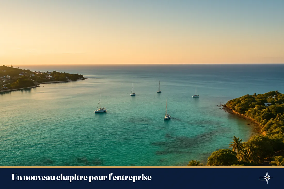 Le lagon de Nouméa au coucher du soleil, image d'un nouveau départ