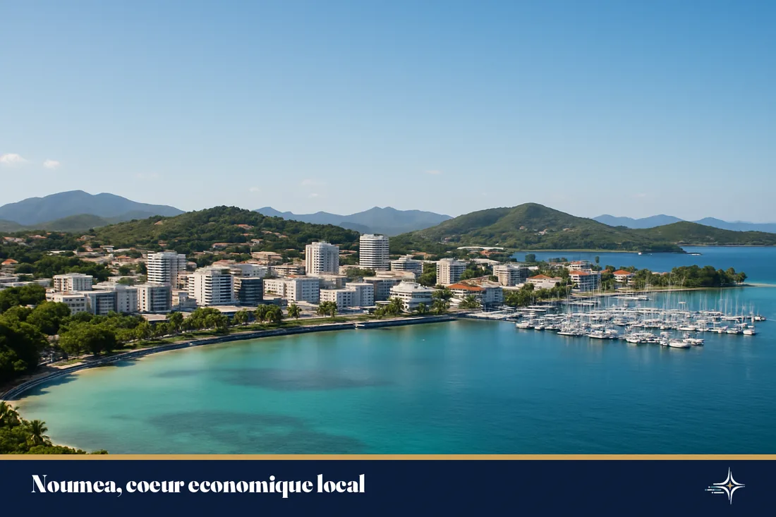 Vue du front de mer de Nouméa et de son lagon