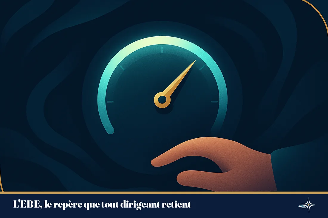 Illustration d'une boussole de gestion symbolisant l'EBE comme repère clé pour le dirigeant