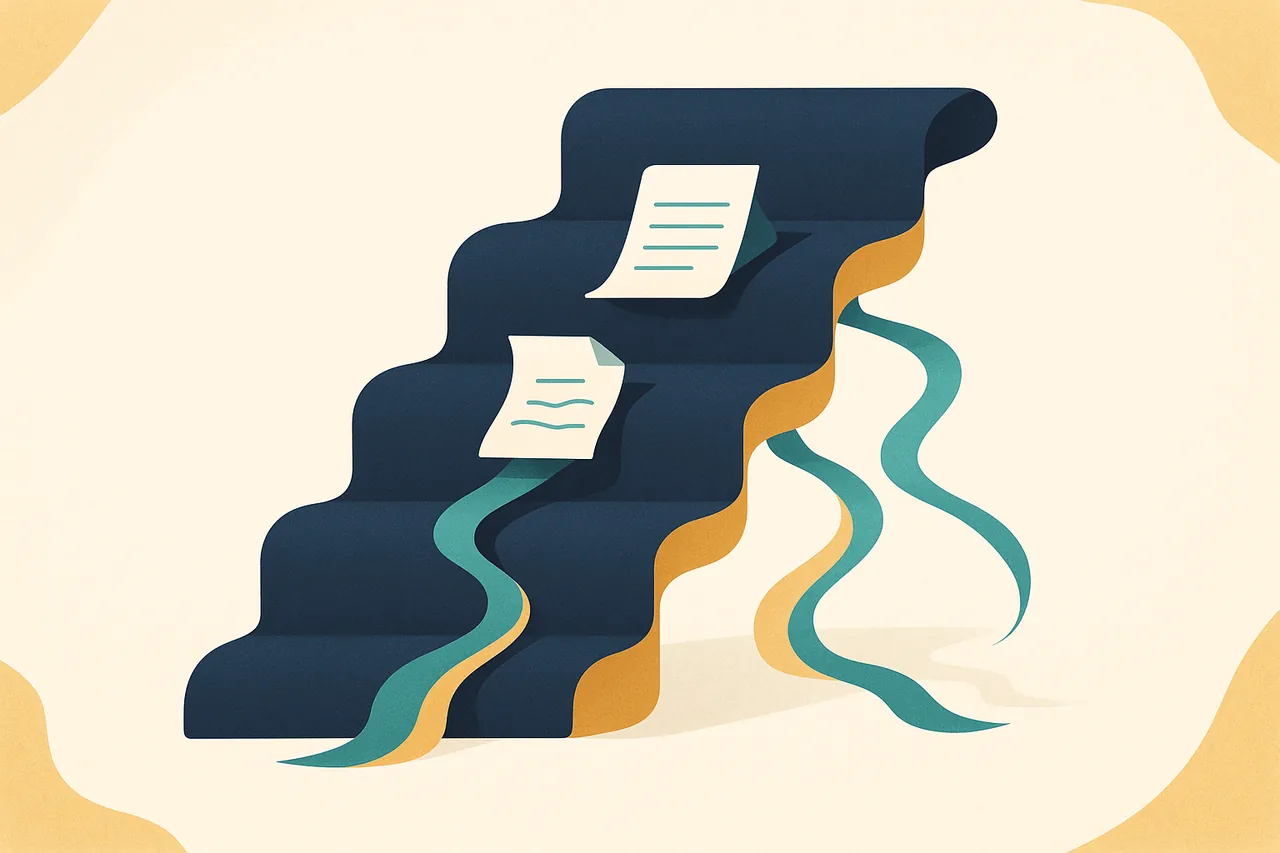 Illustration en cascade de paliers évoquant les soldes intermédiaires de gestion expliqués simplement