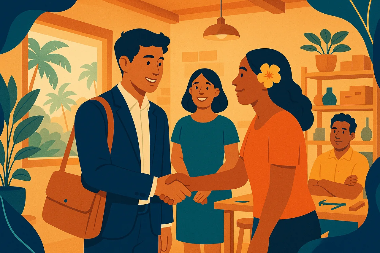 Illustration d'un jeune accueilli dans une petite entreprise de la Province Sud